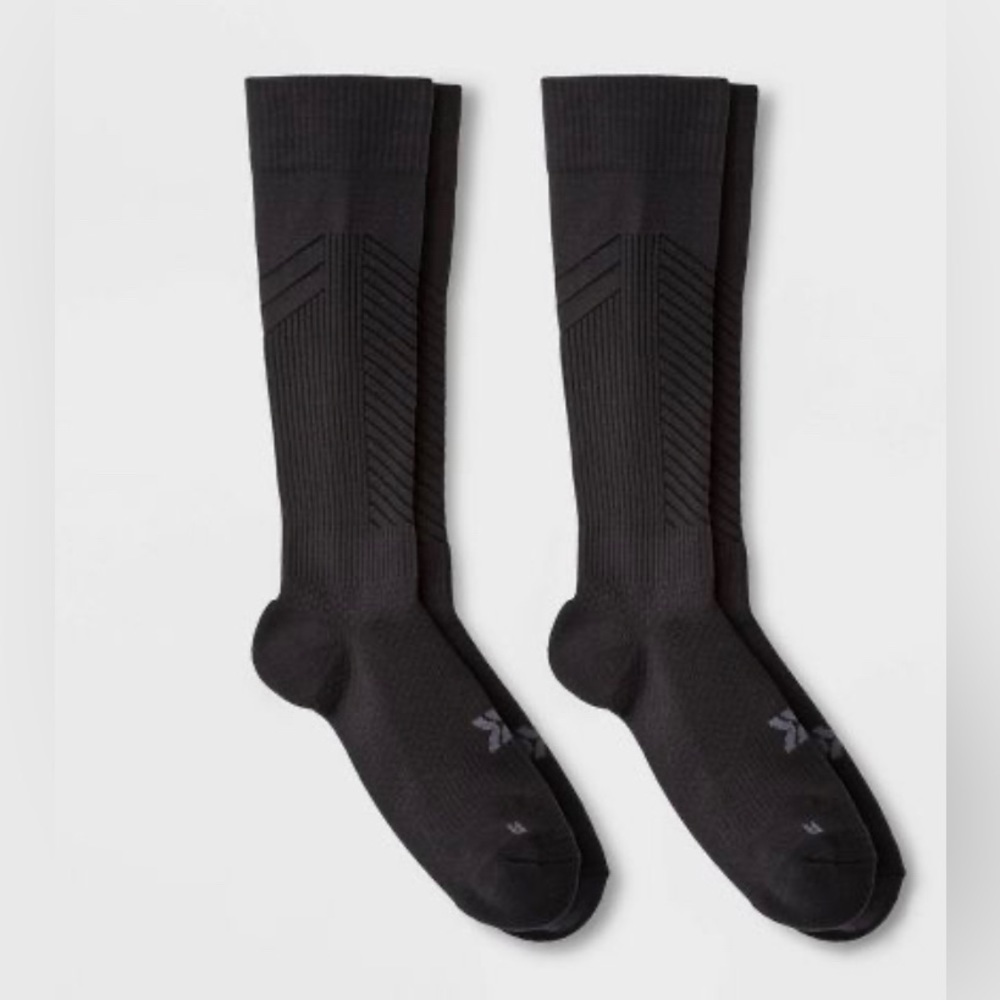 NWT All in Motion™ Men's Compression Over The Calf Socks 2pk Black 6-12